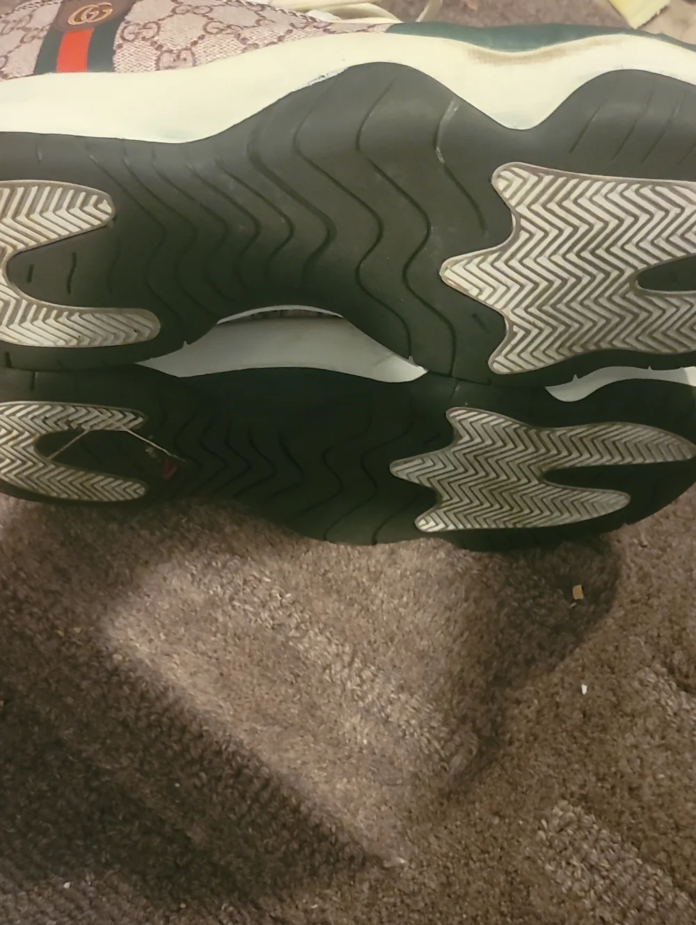 Mens Green and Brown Designer-Gucci Jordan Sneakers